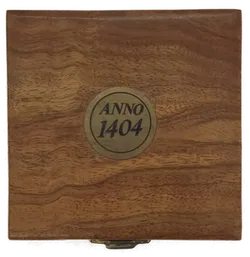 Handgemachte Holzschatulle mit Kompass aus Messing - Anno 1404 - Bild 2