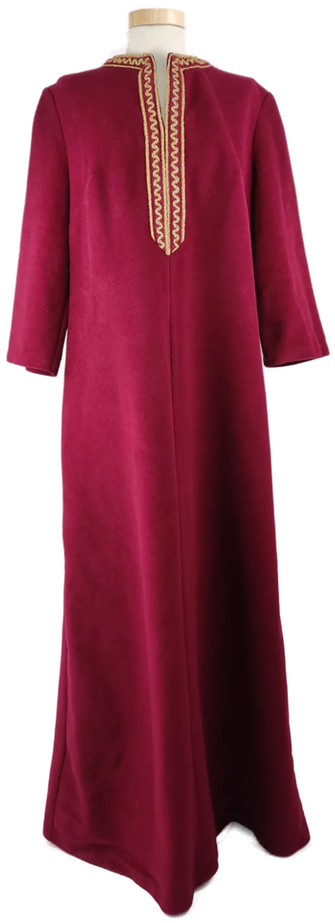  Kaftan "St. Michael", dreiviertelarm mit Rundhalsausschnitt, weinrot mit Stickerei, Größe 44 – Bild 1