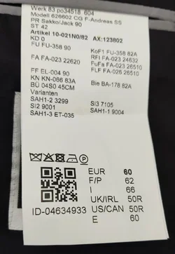 Jean Carriere Herrensakko, grau - Gr. 60/5XL - Bild 5