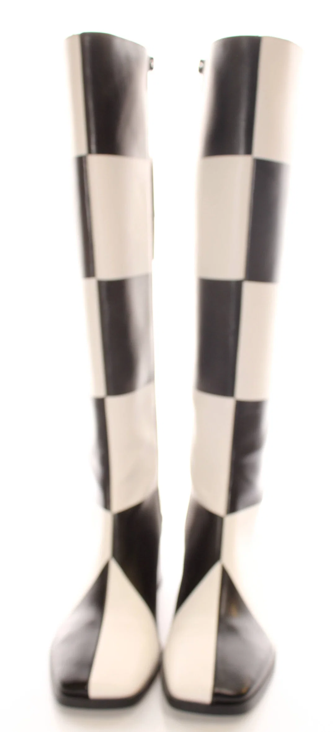 MONKI Damen Stiefel Größe 40 – Schwarz/Weiß Check Muster – PETA Vegan – Absatz 6,5 cm – Bild 4