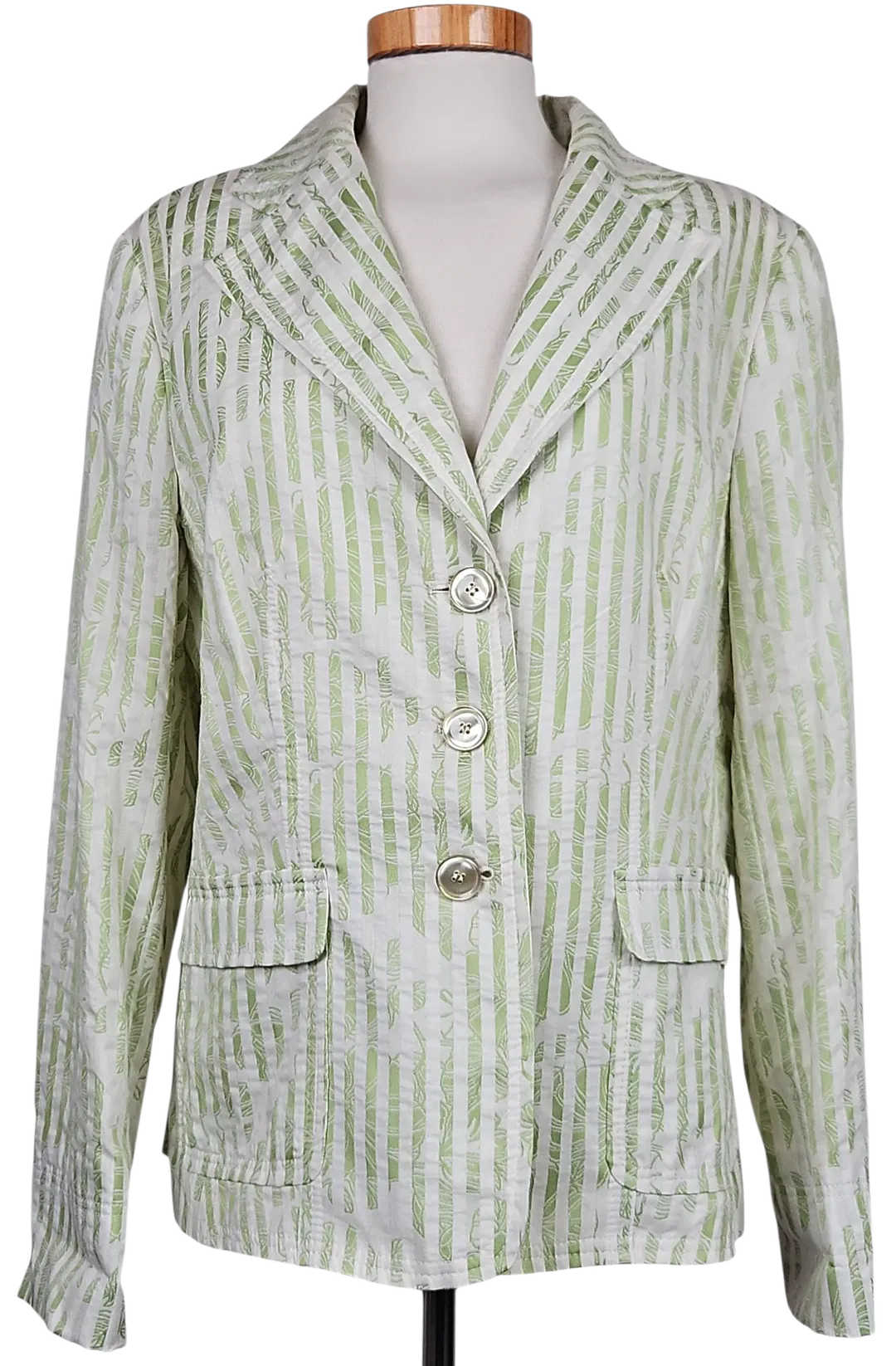 Delmod Vintage Damen Blazer, weiß/grün - Gr. XL  - Bild 4
