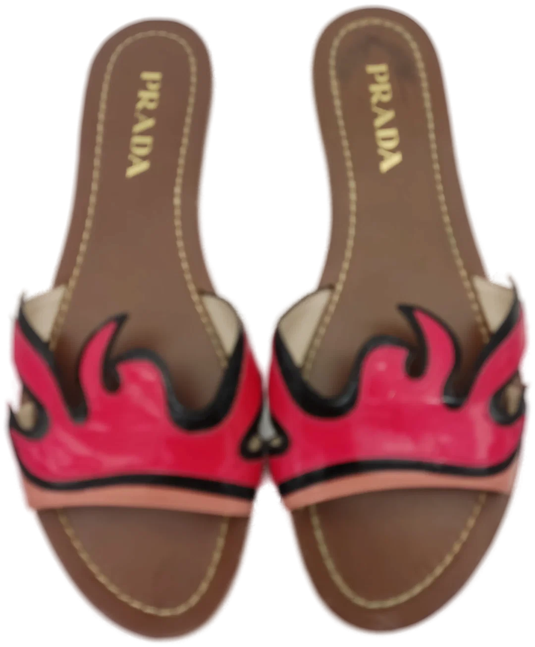 Prada Flame Leder-Pantoletten, Flammenmuster | Einmaliges Designerstück - Bild 4