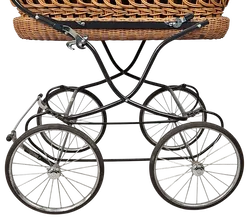 Vintage Kinderwagen aus Rattan/Metall - Bild 3