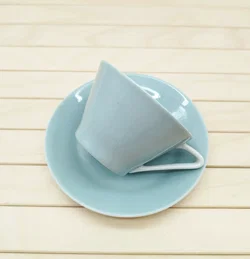 Mokkatasse, Lilien Porzellan, Daisy, babyblau  – Vorschau 2