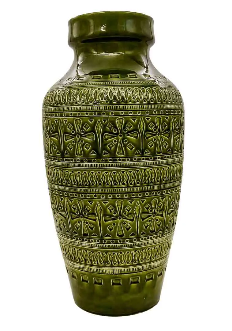 Bodenständer-Vase West Germany – Prachtstück in Olivgrün - Bild 1