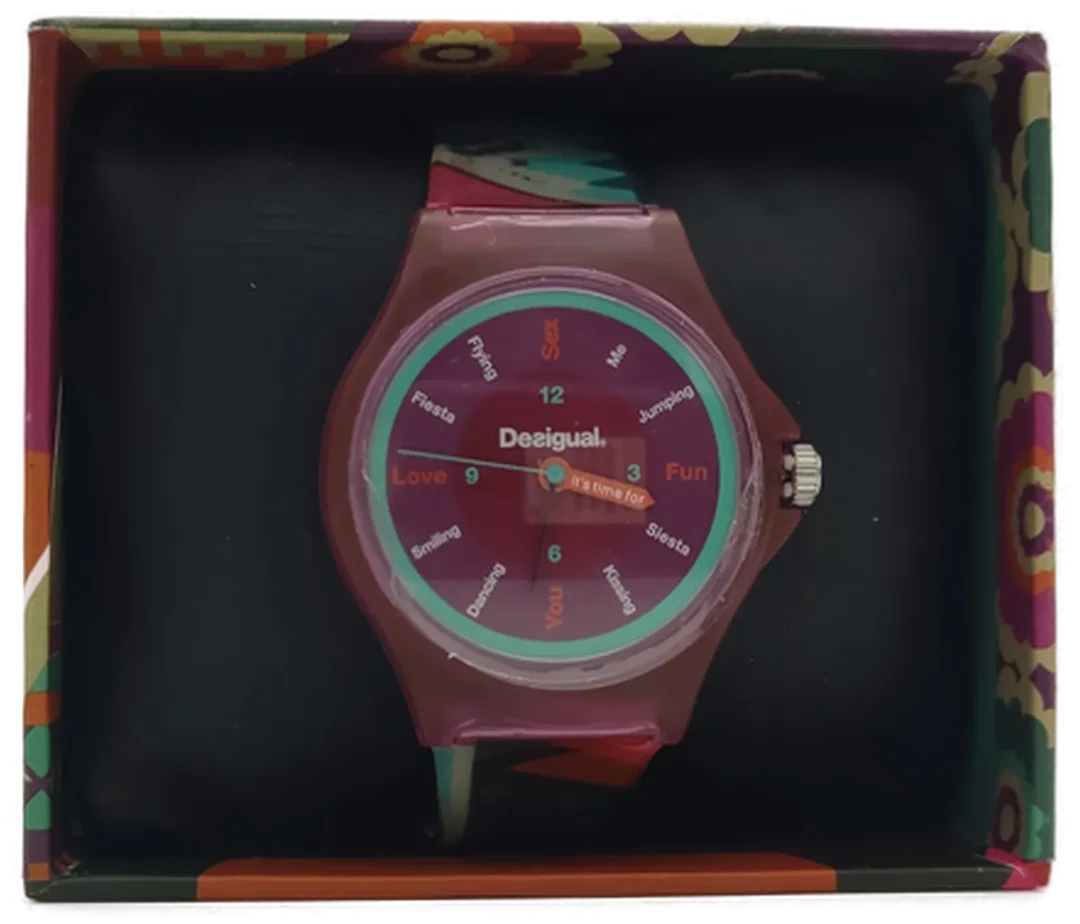 Desigual Armbanduhr bunt mit Box – Bild 3