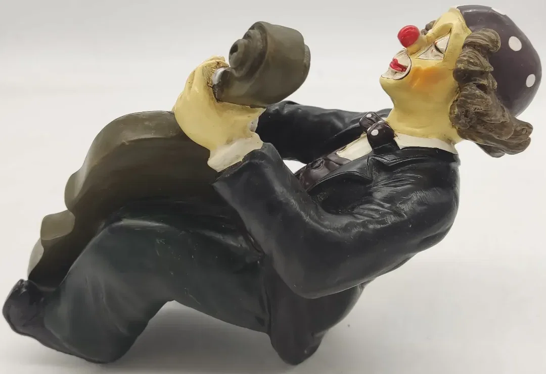 Vintage Holzfigur Clown mit Kontrabass – Bild 5