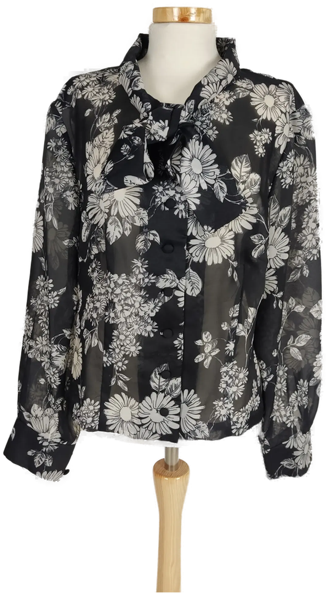 Damen Bluse schwarz-weiß geblümt- L/40 - Bild 4