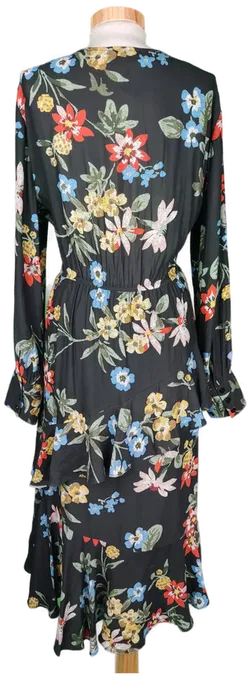 Yessica Damen Wickelkleid schwarz/bunt geblümt - XL/44 - Bild 2