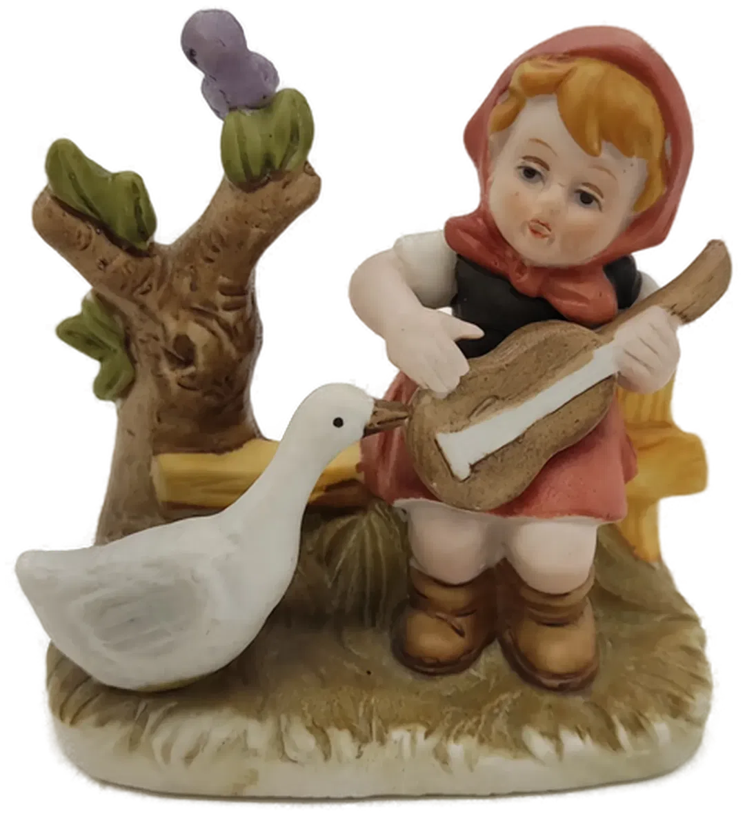 Figuren Mädchen mit Gitarre und Gans im Stil einer Hummel Figur Porzellan/Keramik  - Bild 4