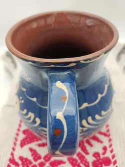 Keramikkrug blau mit Blumenmotiv | Landhaus - Bild 5