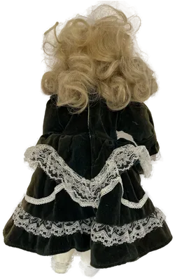 Porzellan Sammelpuppe grünes Kleid 37 cm - Bild 2