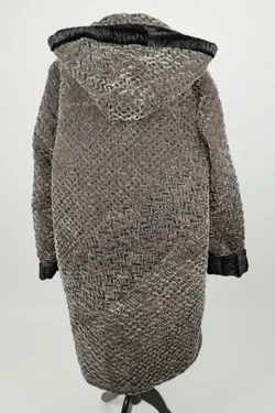 Mantel - Polyester - Samt Crinkleoptik mit Kapuze, Gr. ca. XL   - Bild 3