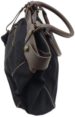 Tasche schwarz/braun mit Griffen und Magnetverschluss, Größe ca. 42 x 32 x 15 cm - Bild 3