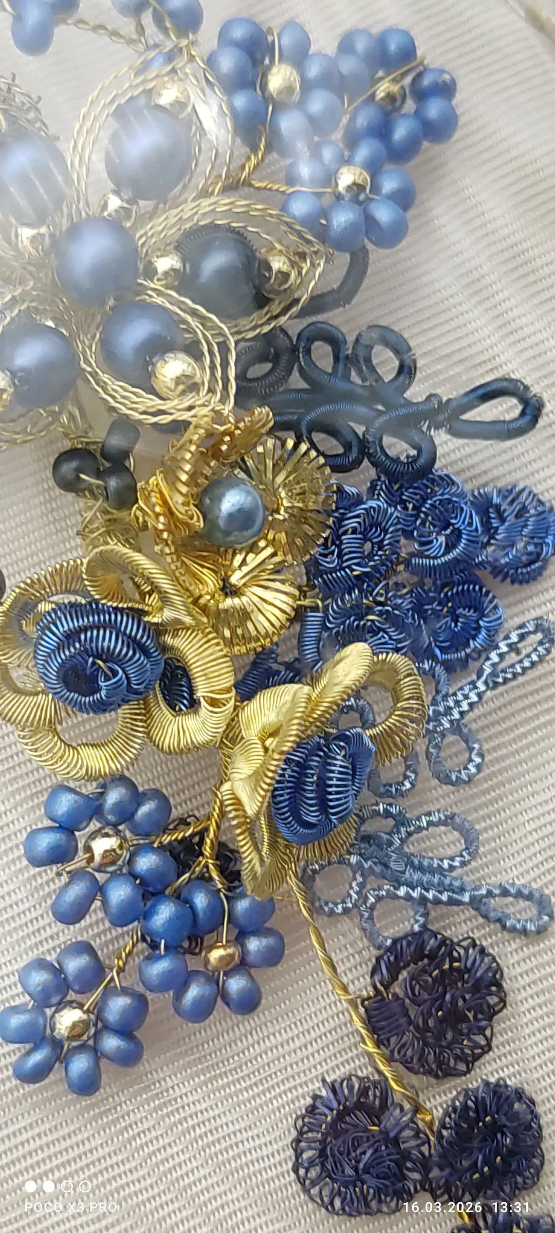 Vintage Hängendes Osterei Mit Perlen | Klosterarbeit – Bild 5