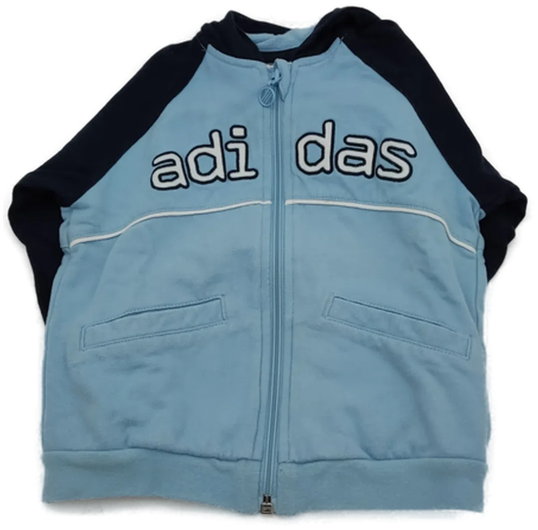 Adidas Kinder Sweater Jacke hellblau/dunkelblau Gr. 80 – Bild 3