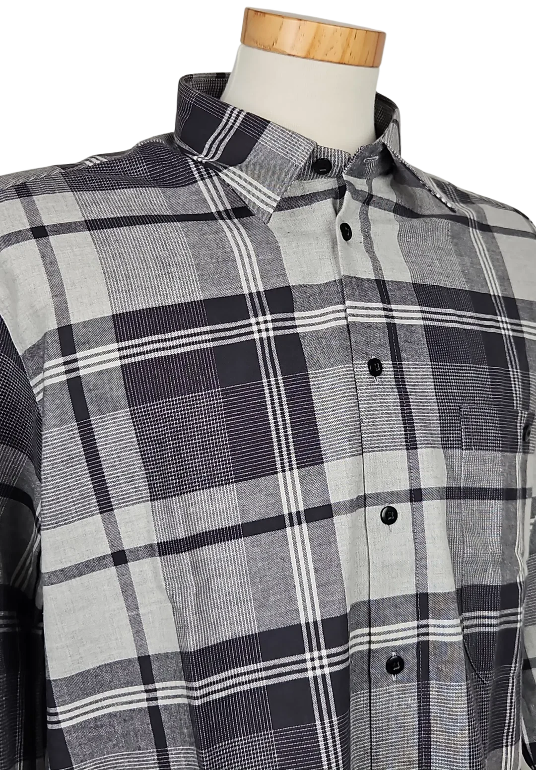 LUIGI Vintage Herren Hemd, grau - Gr. M  – Bild 4