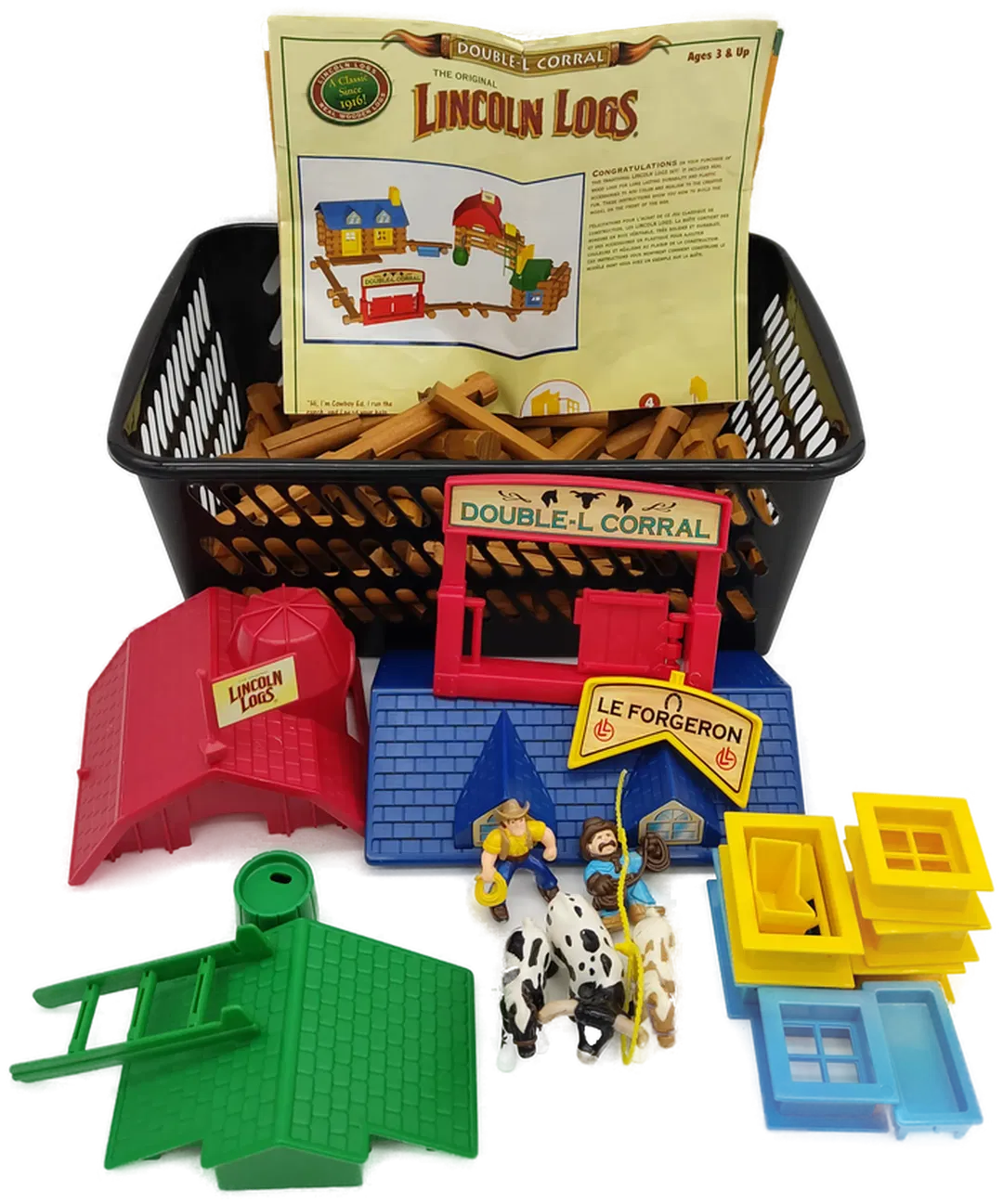 Hasbro Original LINCOLN LOGS Double-L Corral inkl. Anleitung  - Bild 4