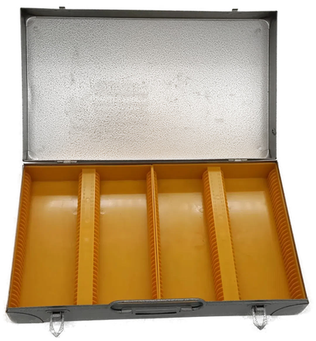 Vintage 2 Stk. elegante Aufbewahrungsboxen für 144 Diarahmen - Bild 2