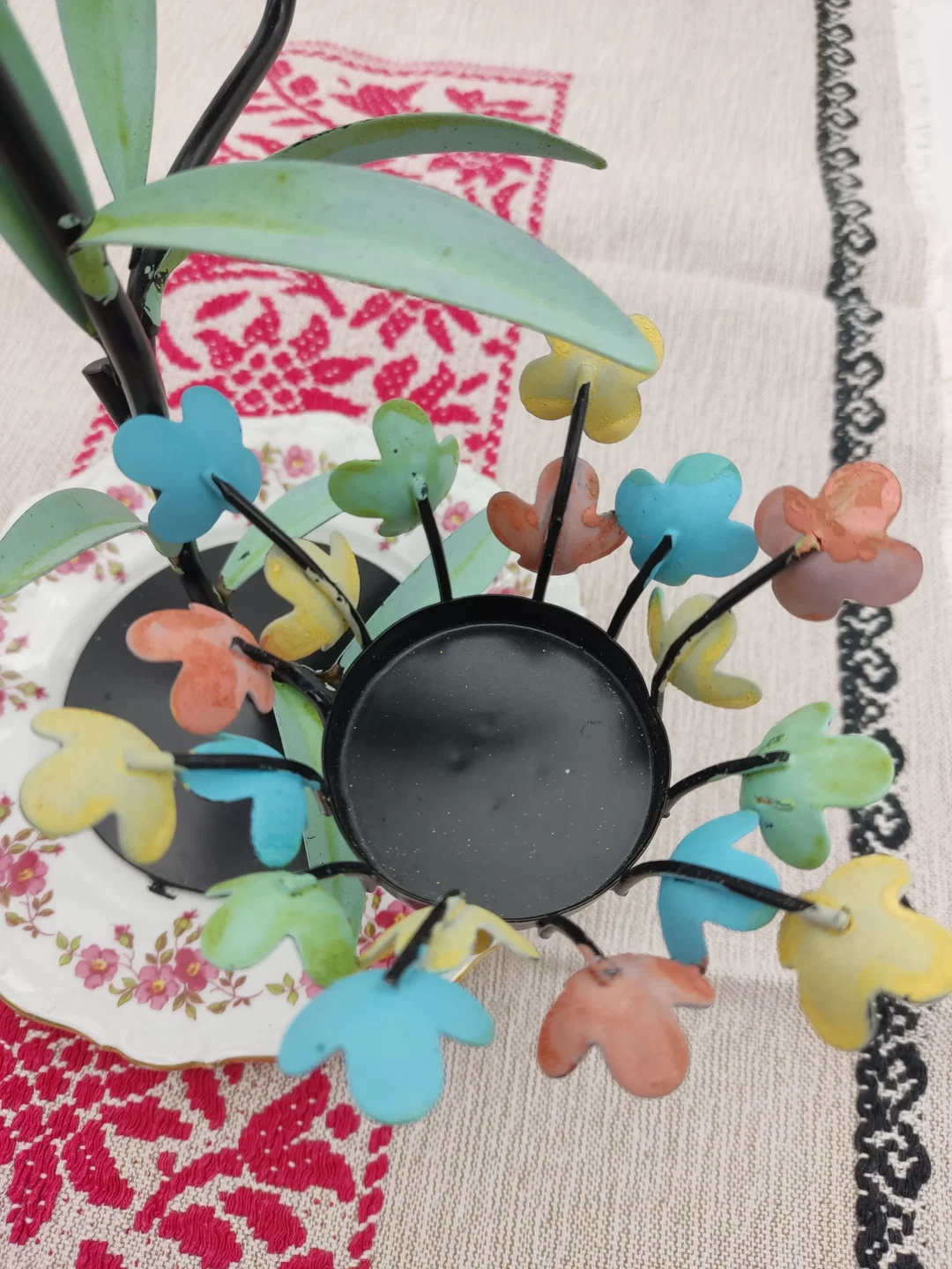 Porzellan-Teller Seltmann Bavaria  Blumen-Kerzenhalter  | DIY-Schatz – Bild 7