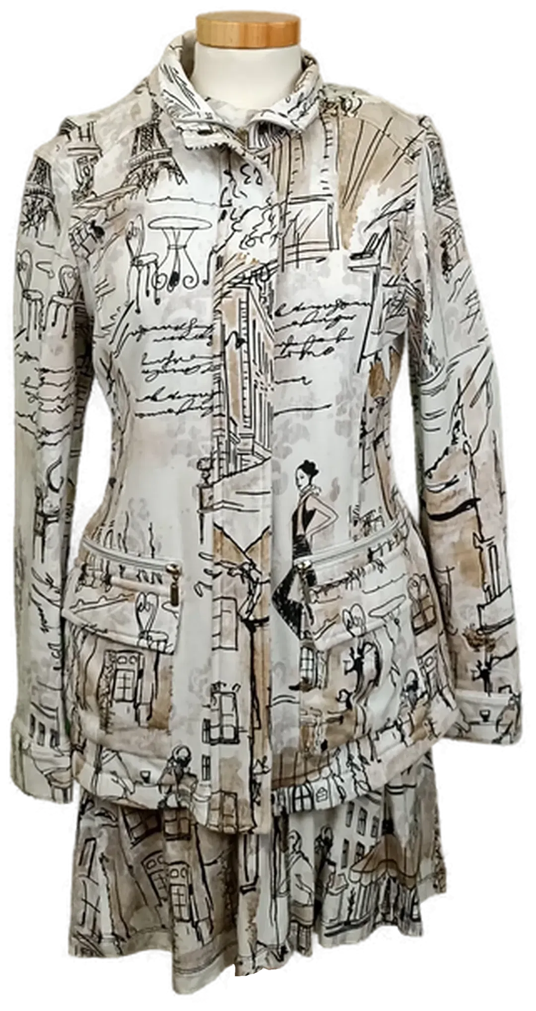 Dolcezza Damen 2-teiliges Co-Ord mit Midikleid und Jacke gemustert Gr. S - Bild 4