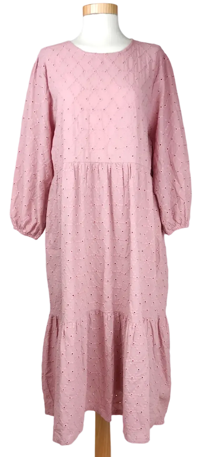 Paul Mark Damen Maxikleid mit Lockstickerei, altrosa- Gr. XXL - Bild 1