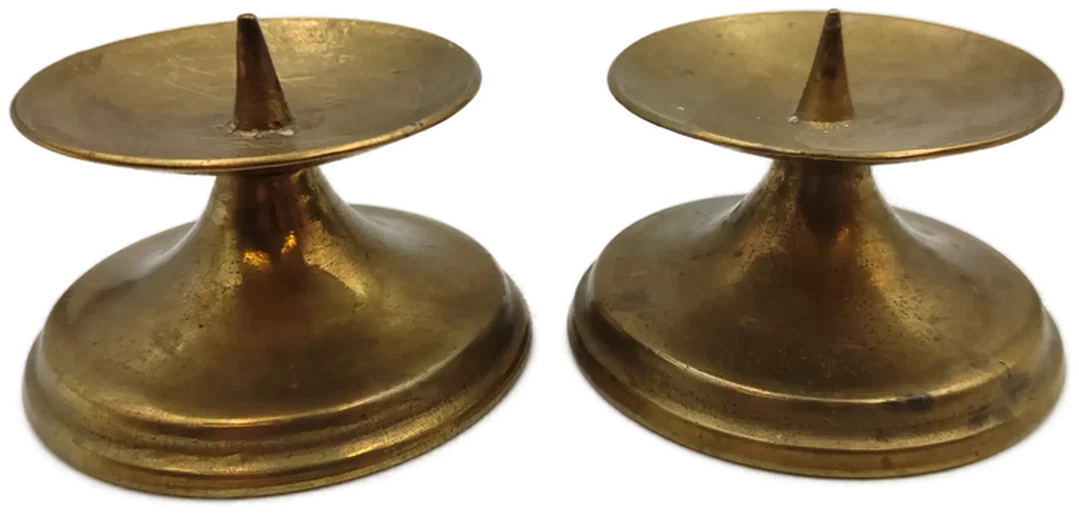 Vintage Messing-Kerzenhalter 2er-Set – Bild 2