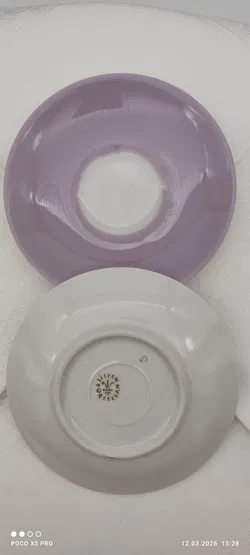 Lilien Porzellan Kaffee-Untersetzer 2er Helllila | Retro-Schatz - Bild 4