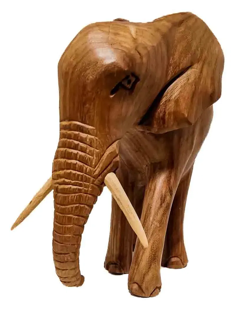 Massiver Vintage-Elefant aus Edelholz mit Charakter-Maserung - Bild 4