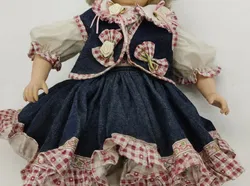 Vintage Porzellanpuppe mit Stoffkörper ca 52cm - Bild 4