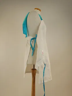 Kochschürze Stoff, weiß mit blau Größe 36-38 - Bild 4