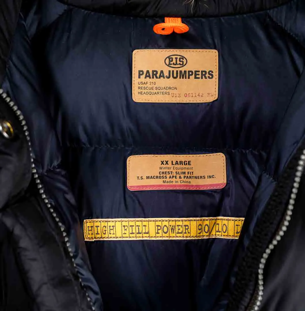 Mantel Jacke Parajumpers Damen-Daunenparka mit Fellkapuze, Schwarz, Gr. L Winter – Bild 3