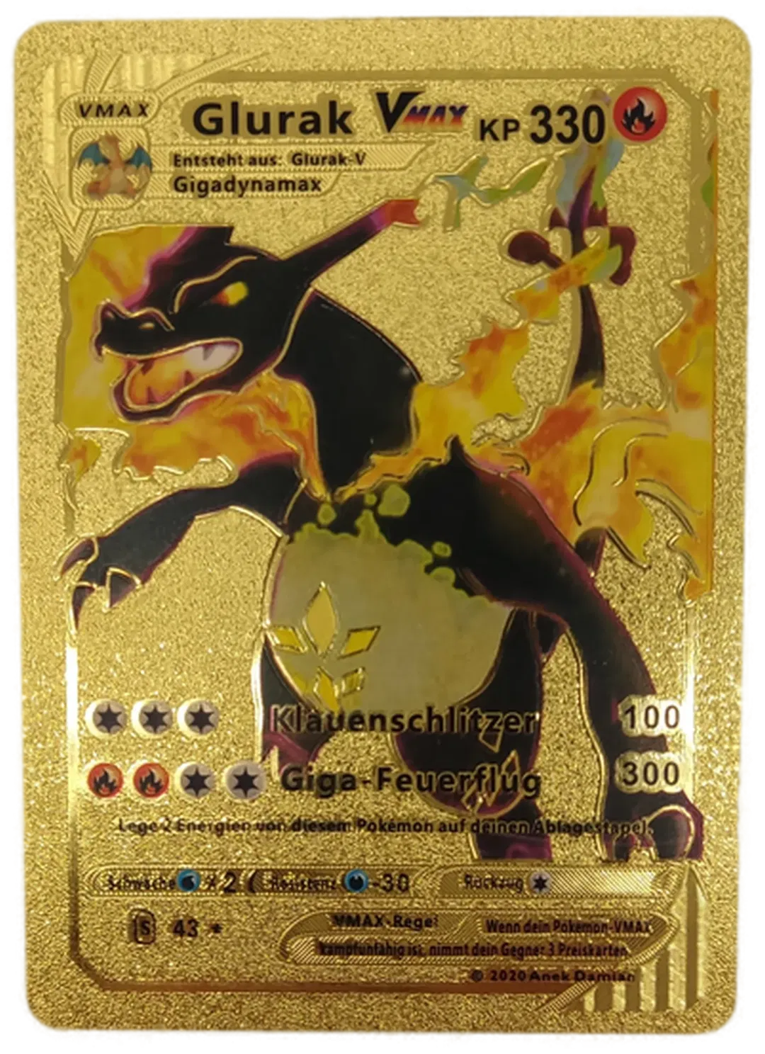 Pokémon Sammelkarte Goldfolie Vmax Glurak Vmax - Bild 4