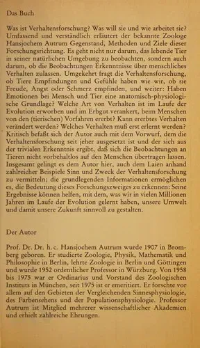 Streifzüge durch die Verhaltensforschung - Hansjochem Autrum - Bild 1