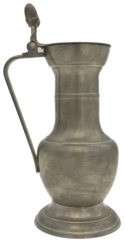  Zinnbecher Set 6-teilig von BMF (Bayerische Metallwarenfabrik) - Mittelalterliches Reliefmotiv - Reinzinn, inkl. Artina Zinnkanne mit Deckel - Bild 5