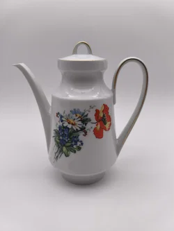 Vintage Kaffeekanne/Teekanne, Bareuther Waldsassen - 100 Jahre Jubiläum, Wildblumen, Sammlerstück – Vorschau 1