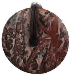 Schmuck, Kette, Donutanhänger Leoparden Jaspis mit Lederschnur, 4cm – Vorschau 1