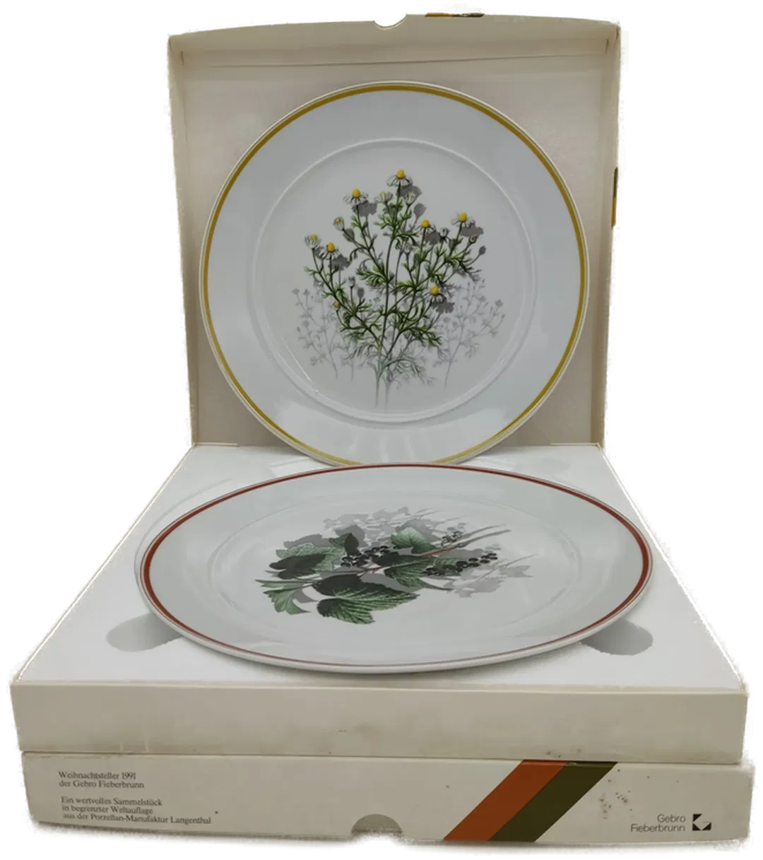 Suisse Langenthal Wandteller Blumenmotiv,  ca. 26 cm, Set (2 Stück) - Bild 4