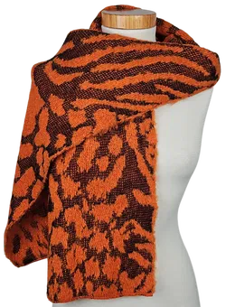 Damen Schal - orange/schwarz   - Bild 1