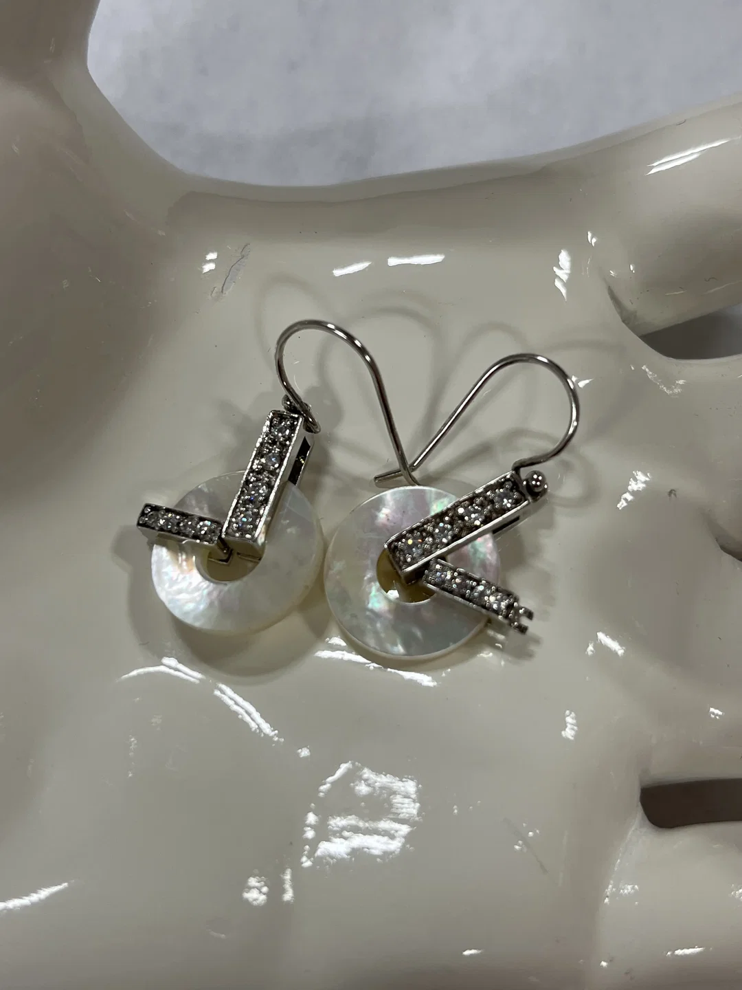 Ohrringe 925er Silber und Perlmutt – Bild 3