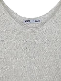 ZARA Damen Sticktop, creme - Gr. L  - Bild 3