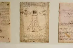 Vintage IKEA Bild mit 5 Leonardo-da-Vinci Faksimiles, 105×40 cm - Bild 4