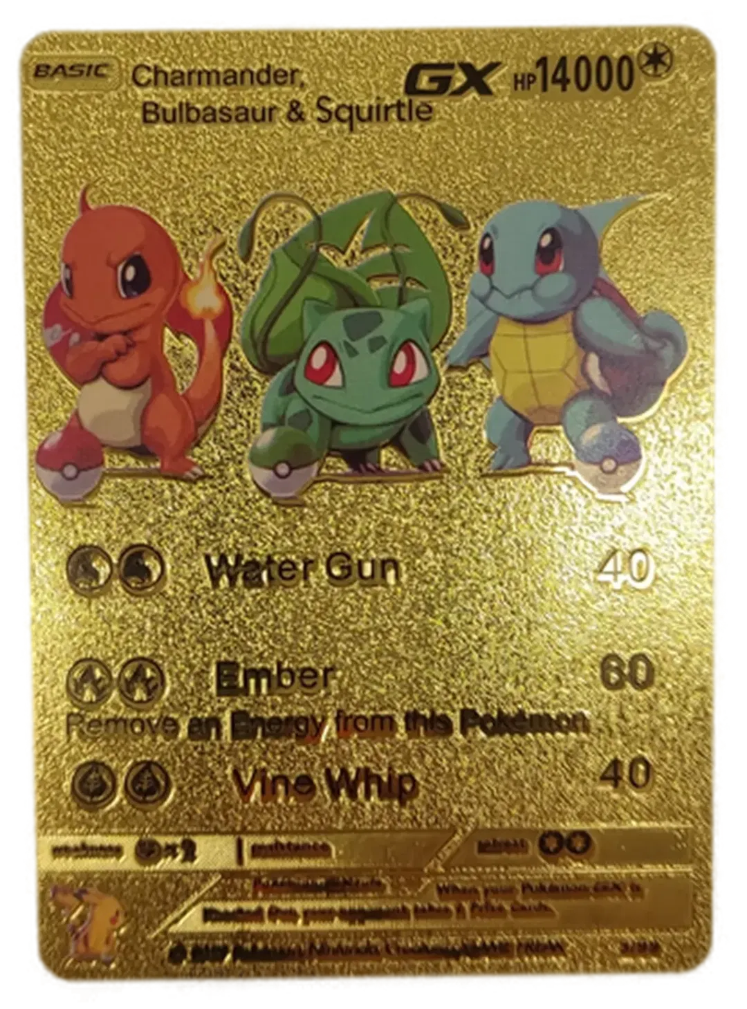  Pokémon Sammelkarte Goldfolie Charmander,Bulbasaur & Squirtle BASIC  - Bild 1