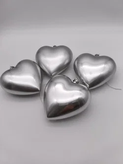 4 Stk. XXL Deko-Herzen, silber