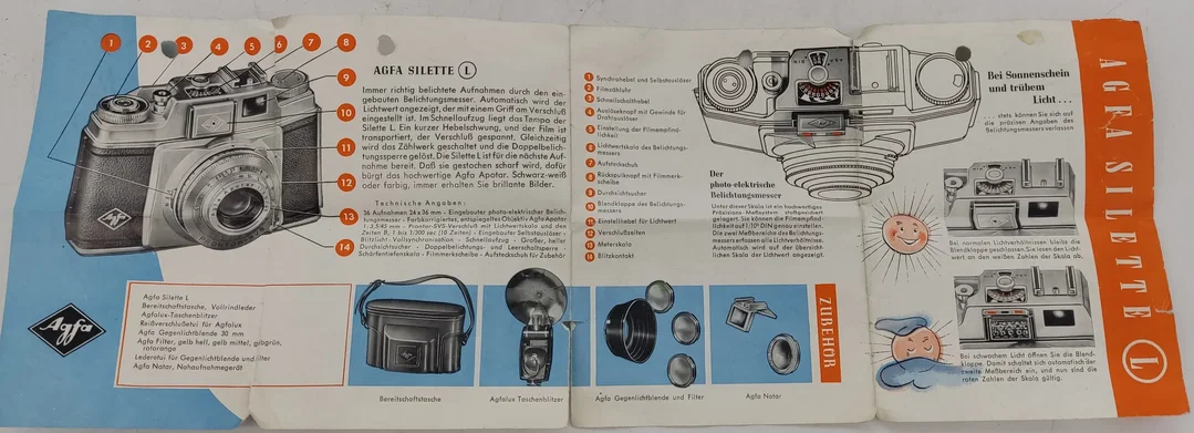 Vintage AGFA SILETTE L PRONTOR SYS  Kleinbildkamera aus den 1950ern – Bild 8