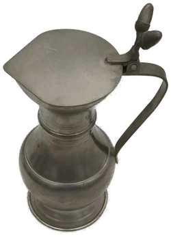 Zinnbecher Set 6-teilig von BMF (Bayerische Metallwarenfabrik) - Mittelalterliches Reliefmotiv - Reinzinn, inkl. Zinnkanne mit Deckel - Bild 7