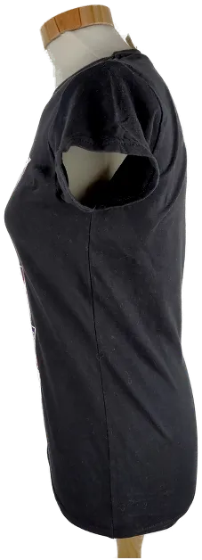 T-Shirt "Gildan", kurzarm mit Rundhalsausschnitt, schwarz mit Aufdruck, Größe S – Bild 2