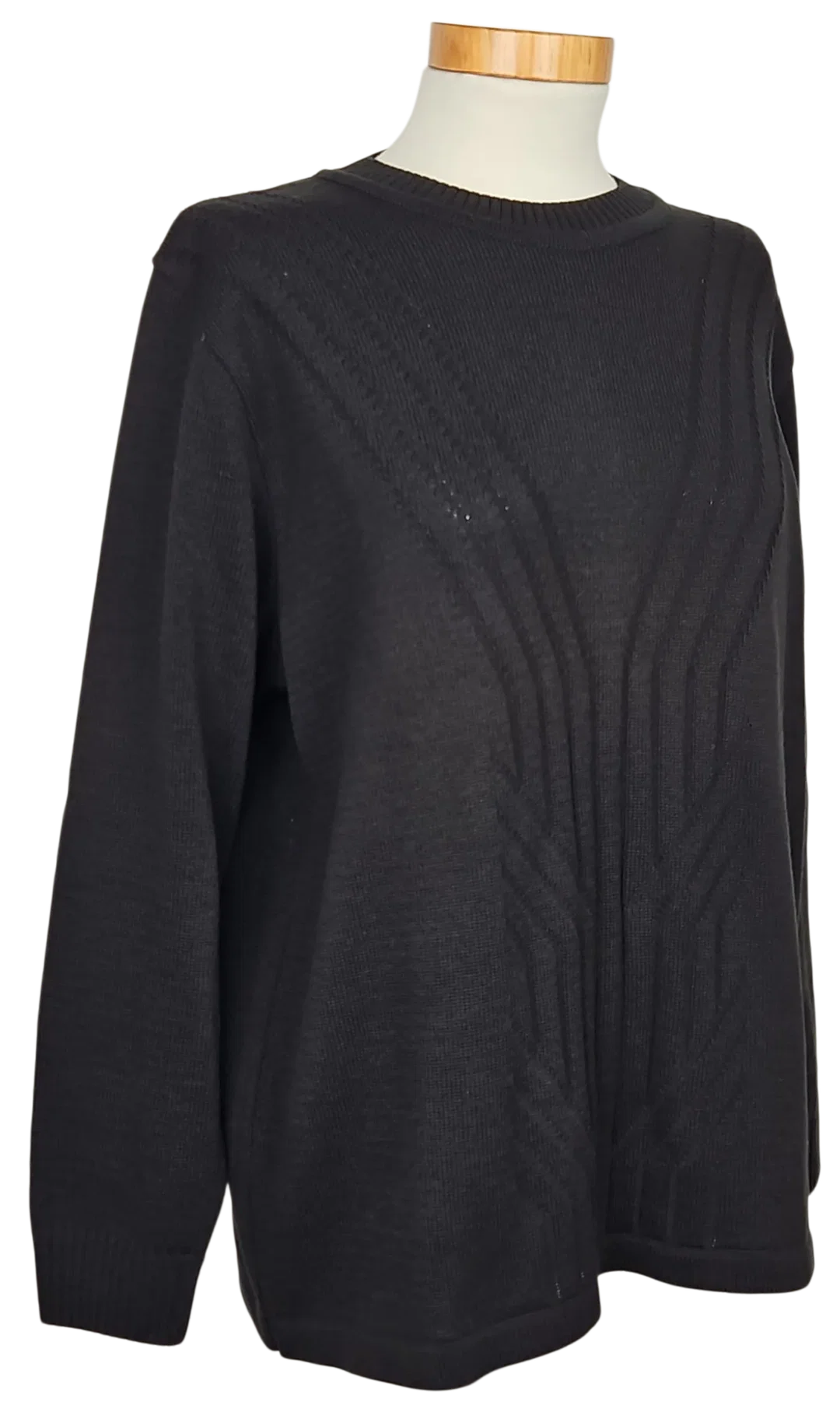  KASA Strickmoden Vintage Damen Pullover, schwarz - Gr. XL  – Bild 2