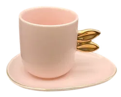 Oster Kaffeebecher pastellrosa mit Untertasse - Bild 1