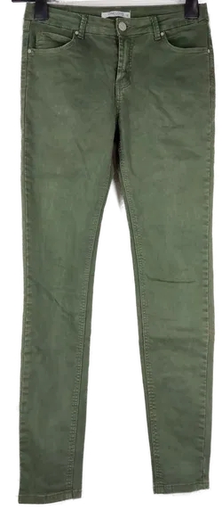 Jeans 'One Love', lang mit Taschen, dunkelgrün, Größe M - Bild 1